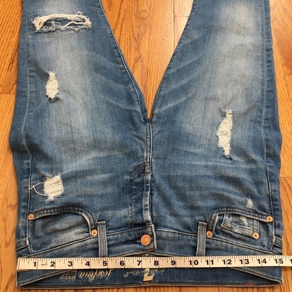 7 For All Mankind Mid Rise Josefina Skinny Boyfriend Denim blue jeans - Picture 9 of 16